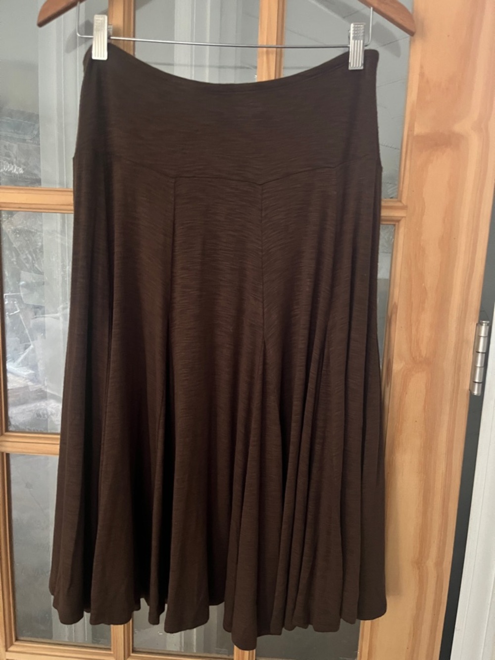 Cold water Creek Elegant Brown Midi  Swing Skirt.  Size-small/8